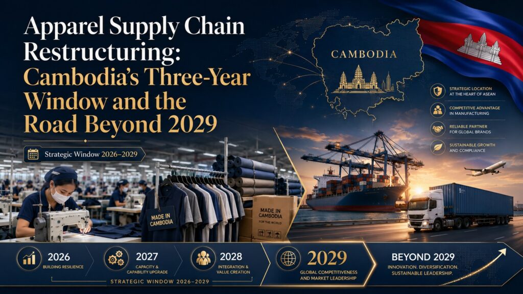 Apparel supply chain restructuring | Cambodia merchandise export structure, GFT at 50.7%
