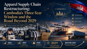 Apparel supply chain restructuring | Cambodia merchandise export structure, GFT at 50.7%