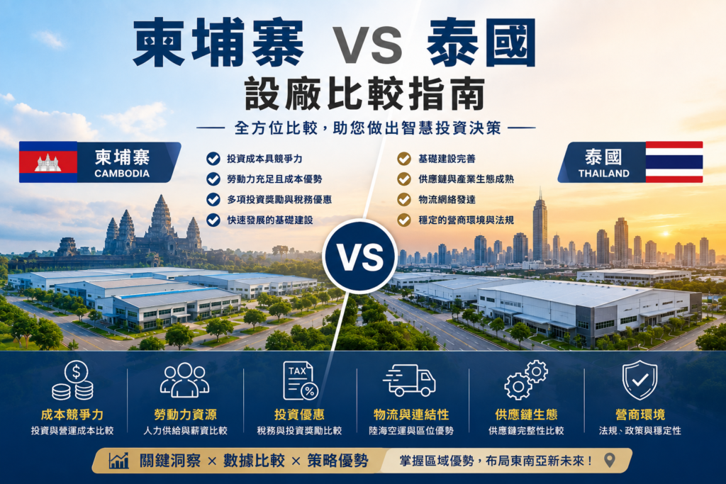 柬埔寨泰國設廠比較：如何選擇單一或雙節點布局？