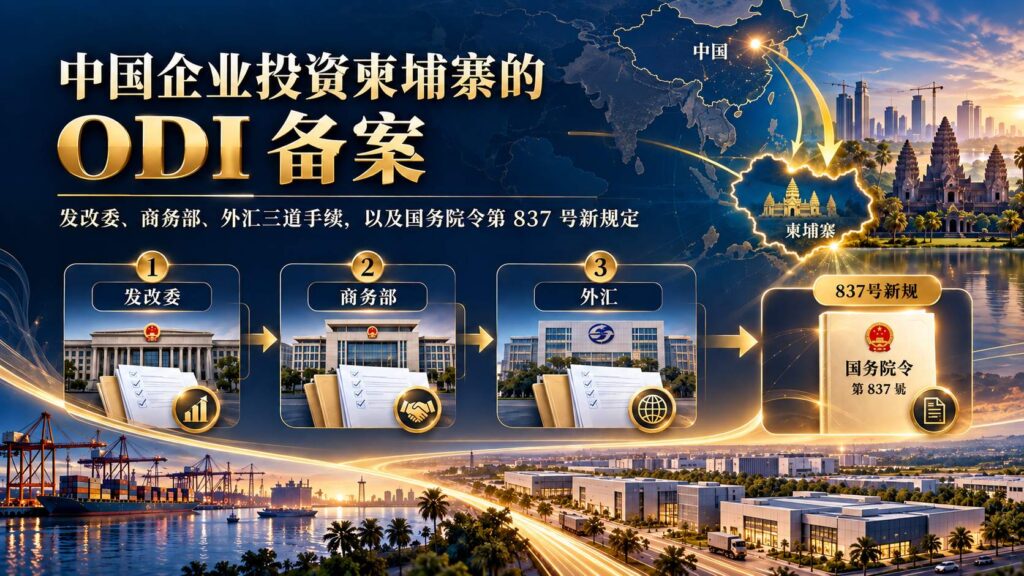 柬埔寨 ODI 备案怎么办？发改委、商务部与外汇三道手续全流程（2026）